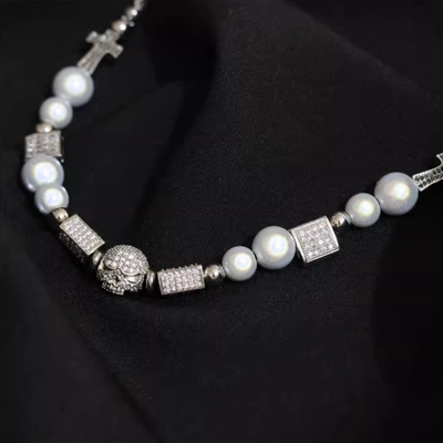 Pearl Cross Mixed Necklace