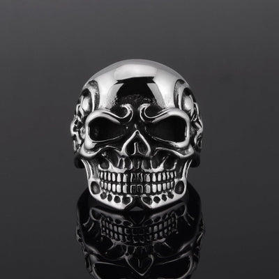 Silver Gigantic Skull Biker Ring - Viking Jewelry - Urcsilver