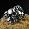 Sterling Silver Phantom Skull Biker Ring - Viking Jewelry - Urcsilver