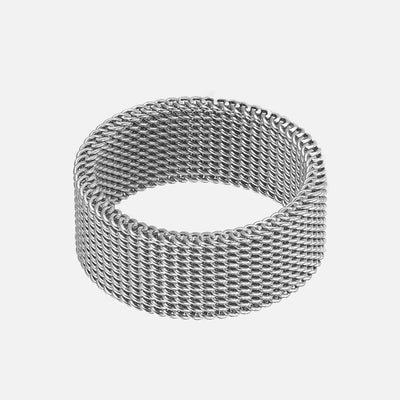 Mesh Tricolor Stainless Steel Biker Ring - Viking Jewelry - Urcsilver