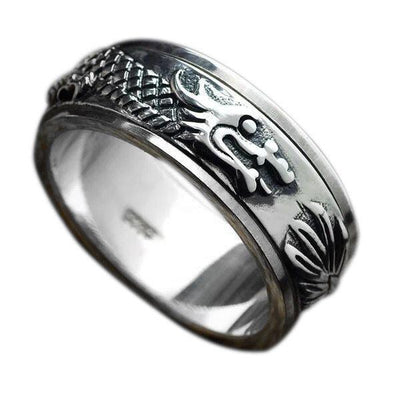 Silver Dragon Rotating Ring - Viking Jewelry - Urcsilver