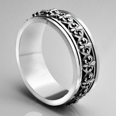 Vintage Pattern Rotating Ring - Viking Jewelry - Urcsilver