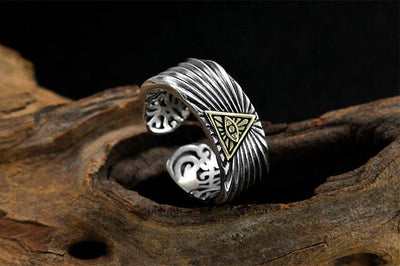 Horus Demon Eye Ring - Viking Jewelry - Urcsilver