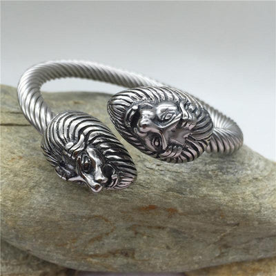 Lion Viking Arm Ring - Viking Jewelry - Urcsilver