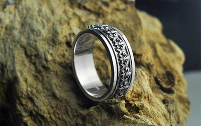 Vintage Pattern Rotating Ring - Viking Jewelry - Urcsilver