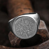 Crafted Compass Stainless Steel Men's Ring - Viking Jewelry - Urcsilver