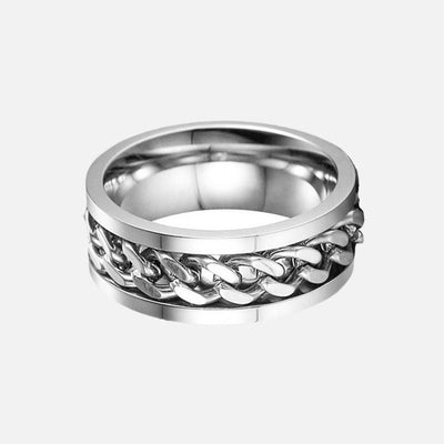 Classic Chain Stainless Steel Ring - Viking Jewelry - Urcsilver