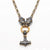 King Chain With Wolf Heads & Mjolnir Pendant - Viking Jewelry - Urcsilver