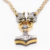 King Chain With Wolf Heads & Mjolnir Pendant - Viking Jewelry - Urcsilver