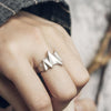 Irregular Frosted ECG Ring - Viking Jewelry - Urcsilver