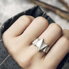 Irregular Frosted ECG Ring - Viking Jewelry - Urcsilver