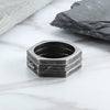 Retro Hexagonal Folding Stainless Steel Men's Ring - Viking Jewelry - Urcsilver