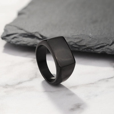 Simple Square Stainless Steel Ring - Viking Jewelry - Urcsilver