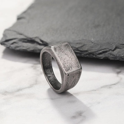 Simple Square Stainless Steel Ring - Viking Jewelry - Urcsilver