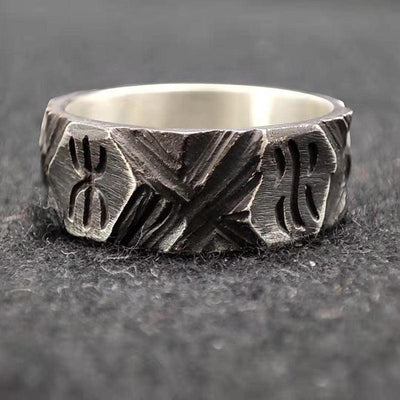 S925 Silver Viking Rune Ring - Viking Jewelry - Urcsilver