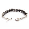 Black Onyx Skull Silver Bracelet