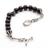 Black Onyx Skull Silver Bracelet