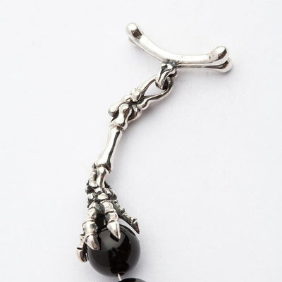 Black Onyx Skull Silver Bracelet