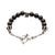 Black Onyx Skull Silver Bracelet