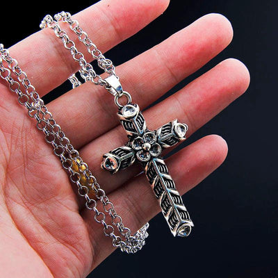 Viking Cross Necklace - Viking Jewelry - Urcsilver