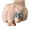 Sterling Silver Phantom Skull Biker Ring - Viking Jewelry - Urcsilver