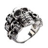 Sterling Silver Phantom Skull Biker Ring - Viking Jewelry - Urcsilver